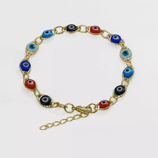 54061 - Pulsera Ojo Turco Multicolor 16 Cms + Extensor